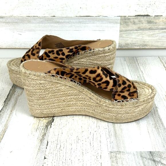 Mark Fisher Womens 8.5 cheetah calf fur and leather espadrilles new leather - Picture 6 of 8